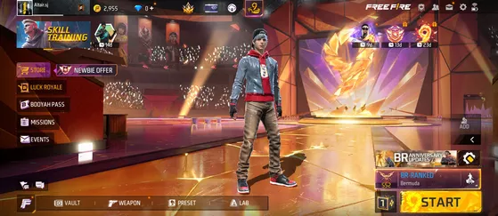 صفحه اصلی بازی Free Fire برای اندروید